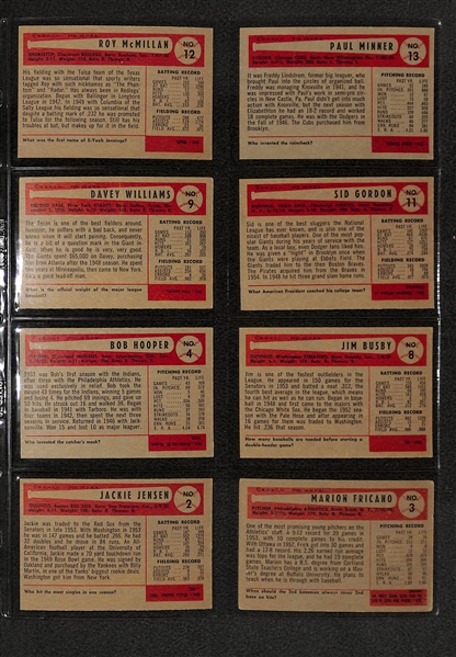 Lot Of 22 1954 Bowman Baseball Cards w/ Phil Rizzuto & Richie Ashburn